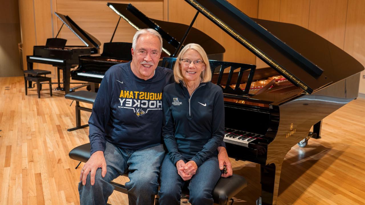 John and Jan Johnson at Hamre Hall Pianos